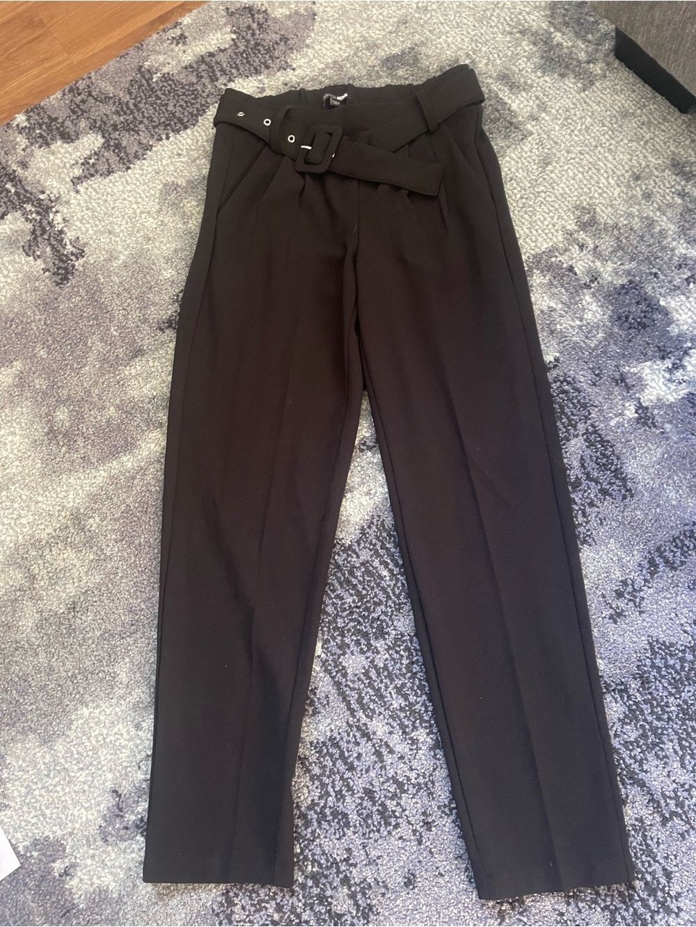Fashion Nova High-Waist Belted Black Paperbag Trousers - Women